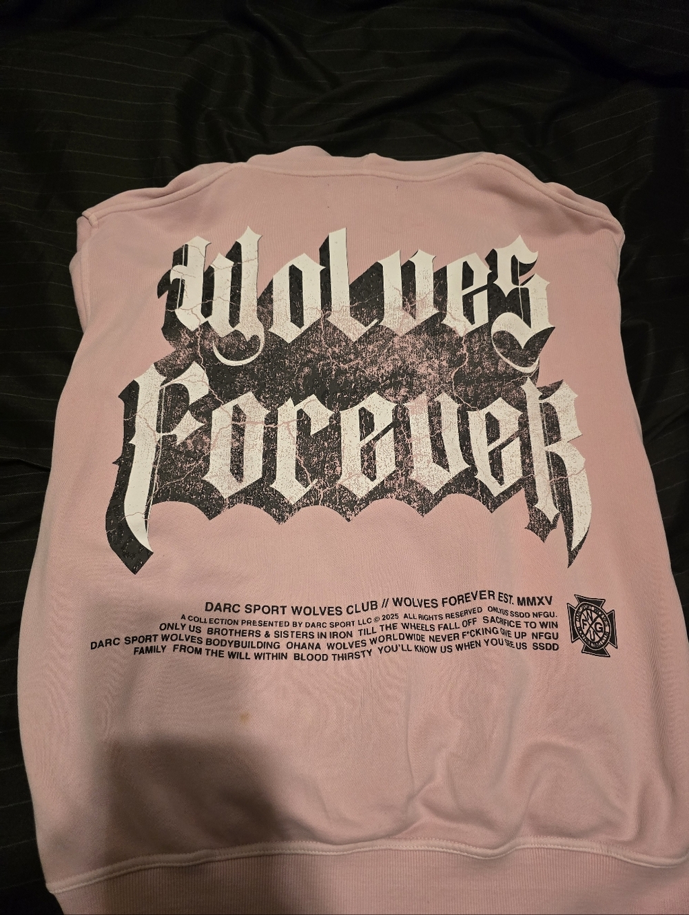 Wolves Forever Pink Graphic Hoodie - Picture 2 of 3